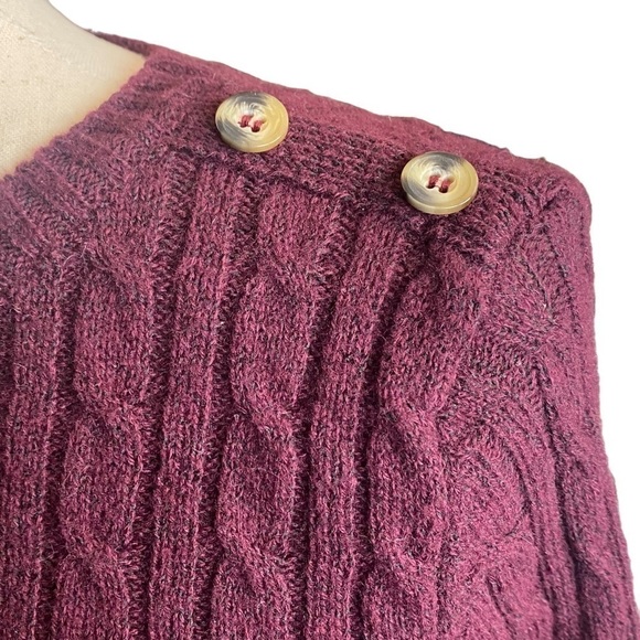 Super dry cable knit women’s pullover sweater size small burgundy - Picture 3 of 9